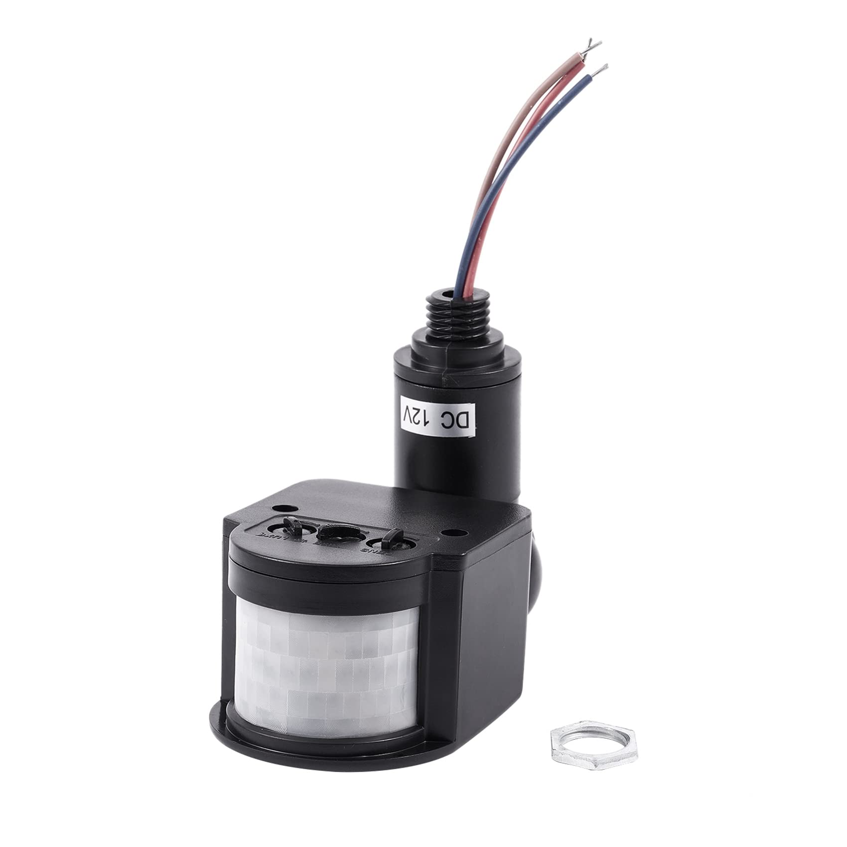 10X Outdoor Interruptor de Sensor de Movimiento Infrarrojo AutomÁTico PIR de 12V DC para Luz LED, Negro