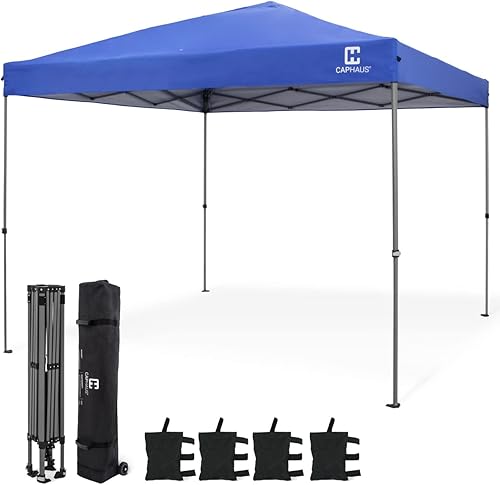 CAPHAUS Tienda de campaña desplegable patentada de un solo empuje, de 12 x 12 pies, de grado comercial resistente con bloqueo central, refugio