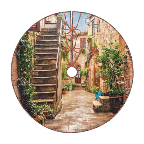 Falda italiana para árbol de Navidad, decoración clásica para Año Nuevo, fiestas de Navidad