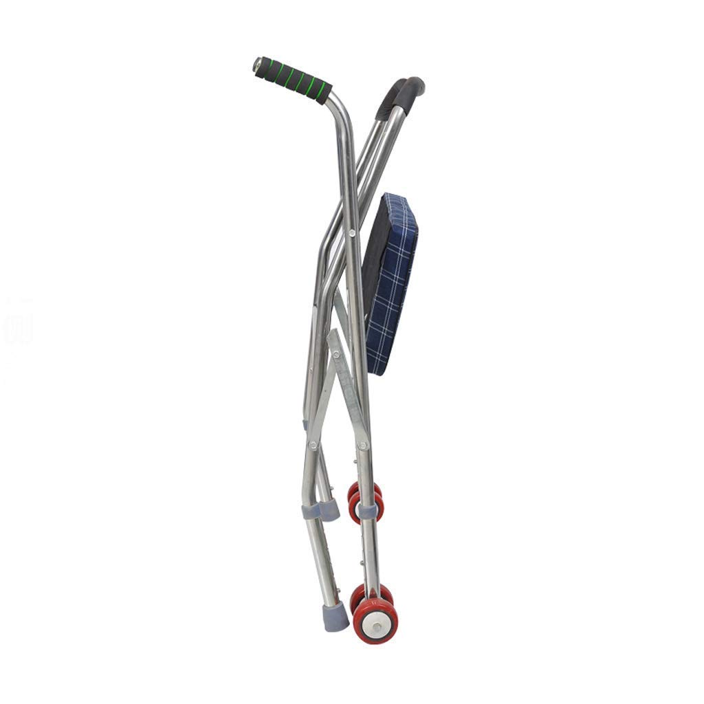 Andador para Ancianos,Andador con andador plegable de 2 ruedas, práctico y ligero, con asiento, ayuda para la movilidad, andador con andador plegable para personas mayores