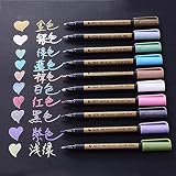 Tamaño: 14 cm. Culer 1pc Rotuladores de colores metálicos impermeables rotuladores permanentes para los álbumes blanca cartón Kraft foto del papel de oro de bricolaje