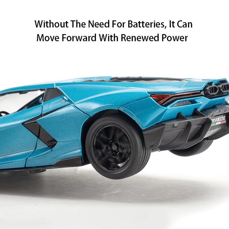 Image of Model 1:24 Lamborghini Revuelto LB774 Model Alloy Metal Pull Back Die-cast Car Openable Doors with Sound and Light Vehicle Car Toy for Kids - Multicolor