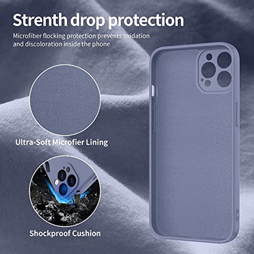 Image of VONZEE Square Candy Liquid Silicone iPhone Case Cover for iPhone 12 Pro Max,Microfiber Lining Compatible iPhone 12 Pro Max (6.7 inch) (Lavender)