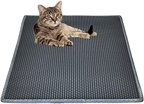 Cat Litter Box Mat: Easy Clean Cat Litter Mat for Floor, Kitty Scratch Cute Pad (24 * 30in-Grey-1)
