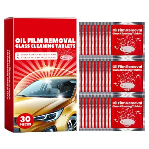 Godpqiui Tabletas Para Limpiaparabrisas | Anti-Empañamiento 30 Piezas - Pastillas Lavaparabrisas Y Limpiacristales Para Vehículos - Para Lluvia Y Desplazamientos Sedán Autocaravana Camión