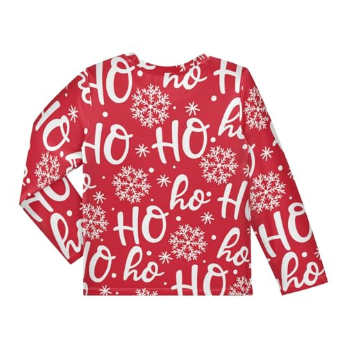 Image of Aflyko Festive Boys' Rash Guard Shirts Xmas UPF 50+ Sun Protection Swim Shirt 3-12T