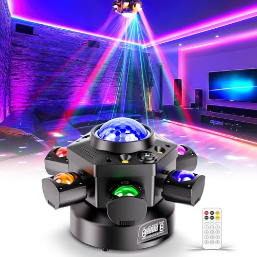 6-Arm Moving Head DJ Lights, 120W RGBW 4-in-1 Stage Lights with...