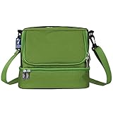 Wildkin Two Compartment Lunch Bag, Insulated, Moisture Resistant and Easy to Clean, Complete with a Microwave and Dishwasher-Safe Container, Ages 5+, Perfect for Kids & On-The-Go Parents, Parrot Green