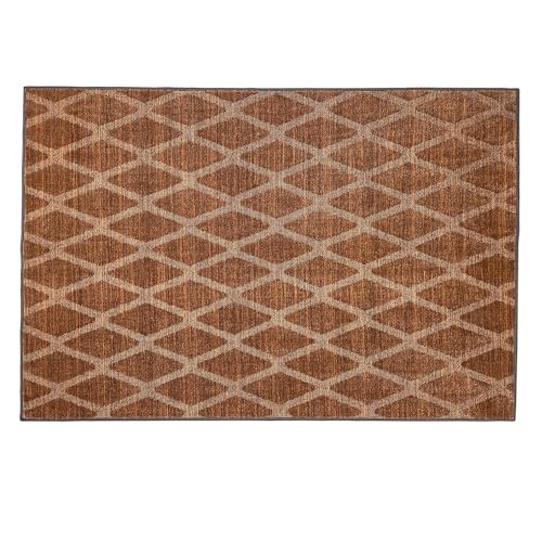 Image of Welspun Wonder-Full Polyester Carpet for Hall, Living Room, Bedroom & Dining Area | 1431 GSM | Anti-Skid | Machine Washable | 4x6 Feet | Brown