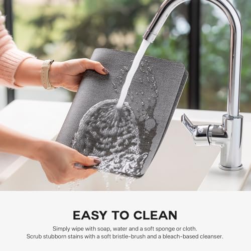 Baroyal Faux Leather Placemats Set of 6 Vinyl Washable Wipeable Table Mats for Kitchen Dining Table Heat Resistant Waterproof Modern Indoor/Outdoor Placemats Non-Slip Easy Clean Place Mats (Midnight) by BARoyal - Used condition - Image 4