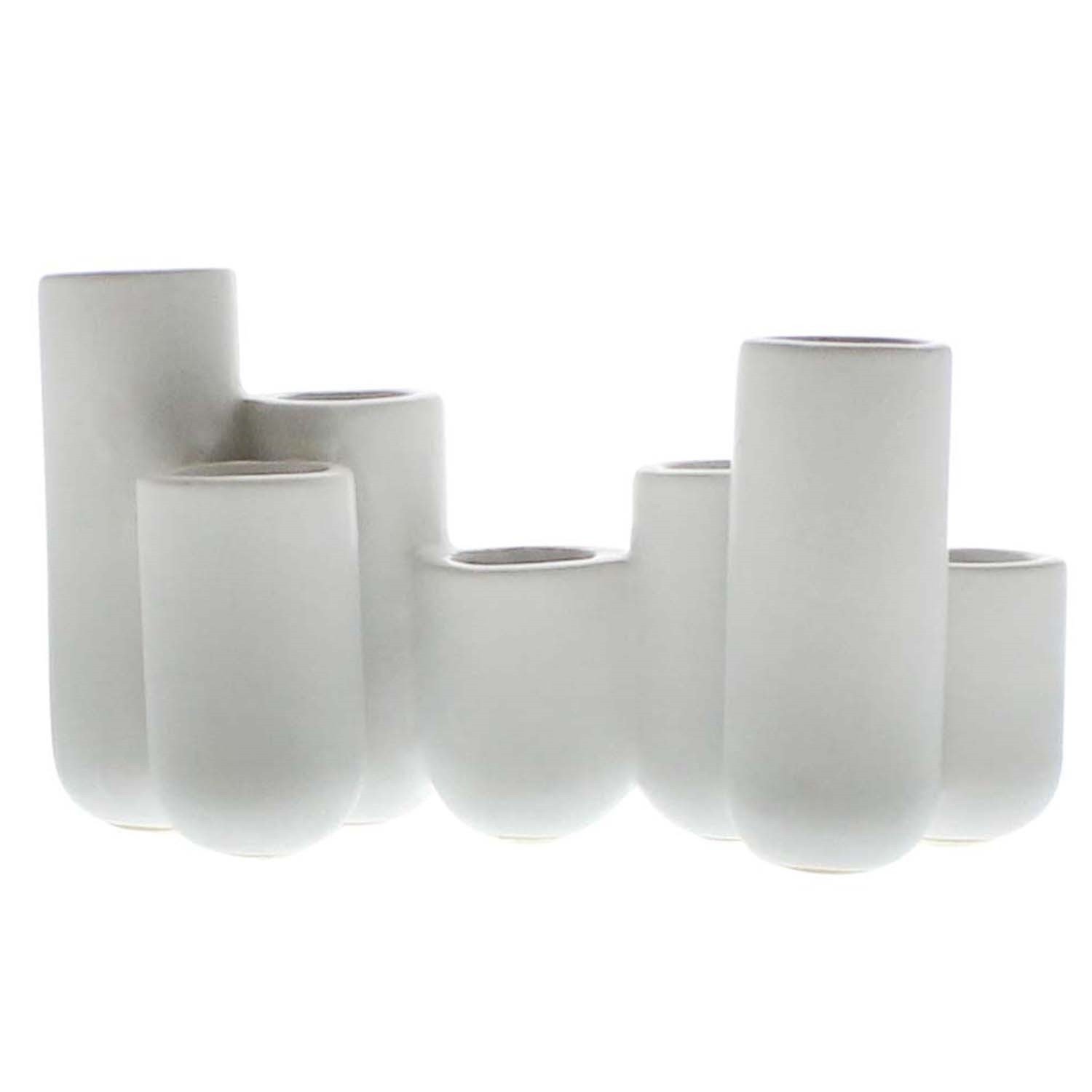 MY SWANKY HOME Mid Century Modern Cluster Bud Vase | Multi Set White Group