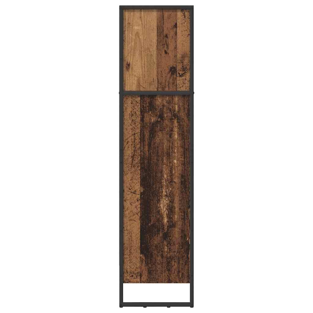 Regał na książki o wyglądzie starego drewna, 80 x 30 x 155 cm, materiał drewnopochodny, przemysłowy regał stojący z 3 półkami, wytrzymały regał na książki do salonu, sypialni, biura