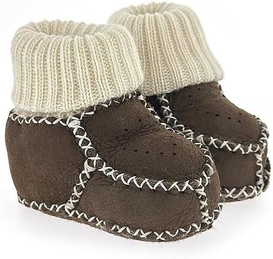Fleece Baby Booties with Knitted Cuff – Perforated Suede Look | Genuine Handcrafted Sheepskin Winter Baby Boots | Warm Newborn Shoes, Soft Infant Booties for Baby Boys and Girls Fleece Baby Booties with Knitted Cuff – Perforated Suede Look | Genuine Handcrafted Sheepskin Winter Baby Boots | Warm Newborn Shoes, Soft Infant Booties for Baby Boys and Girls