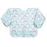 Bumkins Sleeved Bib Baby Bib, Toddler Bib, Smock, Waterproof Fabric, Fits Ages 6-24 Months – Rainbows