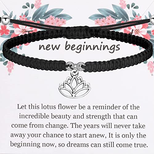 KUIYAI New Beginnings Lotus Flower Bracelet - Fresh Start, New Chapter, Recovery Inspiration