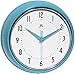 Infinity Instruments 10940-TQSE Turquoise Retro 9-1/2-Inch Metal Wall Clock