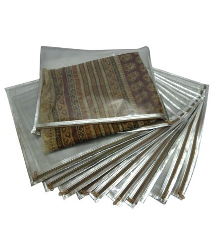 Ruhi's Creations® Premium Silver Saree Covers/Saree Bag/Cloth Cover/Garment Organizer (Pack of 10)