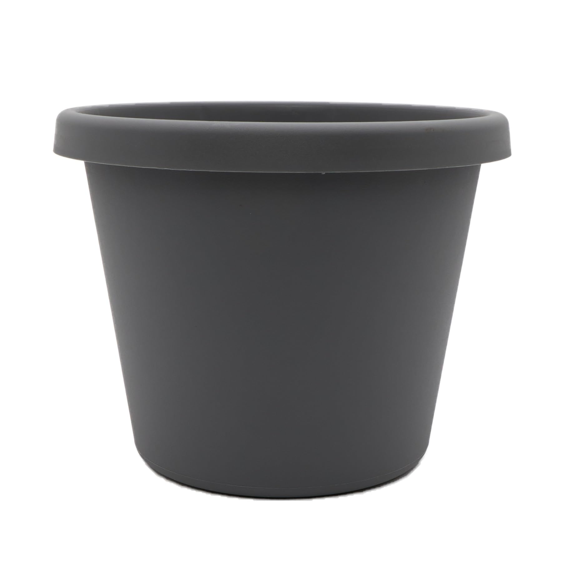 The HC Companies Prima Pflanzgefäß, rund, Kunststoff, 15,3 x 15,3 x 12,1 cm, warmes Grau