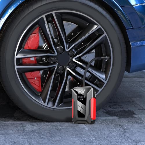 Gonfleur de pneus avec accessoires et booster auto multifonctionnel