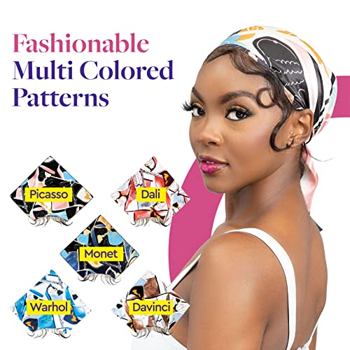 Janet Collection Melt LaFichu Edge Scarf with Baby Hair –Satin Head Wrap for Edge Style – Hand Knotted Scarf with Baby Hair3