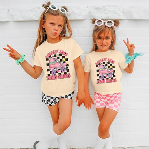 Image of SOFEON First Day of School Shirt for Girls Rollin' Into 1st /2nd /3rd Grade T-Shirt Back to School Skating Graphic Tees Tops