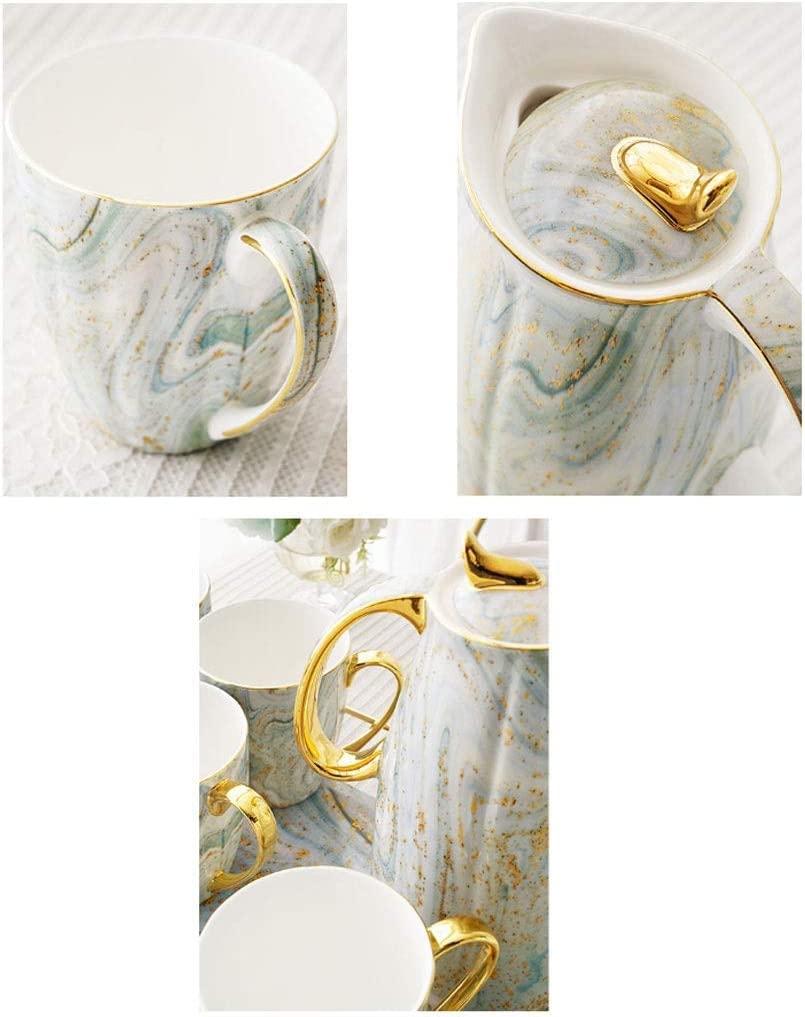 Zestaw Do Herbaty 6 Sztuk Styl Europejski Zestaw Herbaty Z Tacą Wykwintne Luksusowe Ceramiczne Zestaw Do Parzenia Kawy I Herbaty Hotel Domowy Czajniczek 4 Zestaw Filiżanek Garnek 1600ml Zestaw Do Czaj