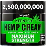 Hemp Cream - Fast Relief - Muscle, Joint, Foot &amp; Back with Hemp, Arnica, Turmeric | Natural Hemp Oil Extract Gel - Maximum Strength - Made in USA - 4oz