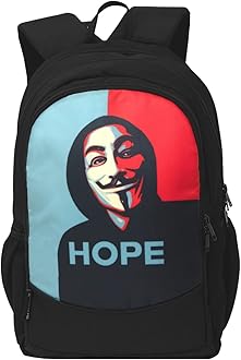 AUXTERDelux Medium Size School College Travel Standard Backpack -Black 18 Design (Hacker)