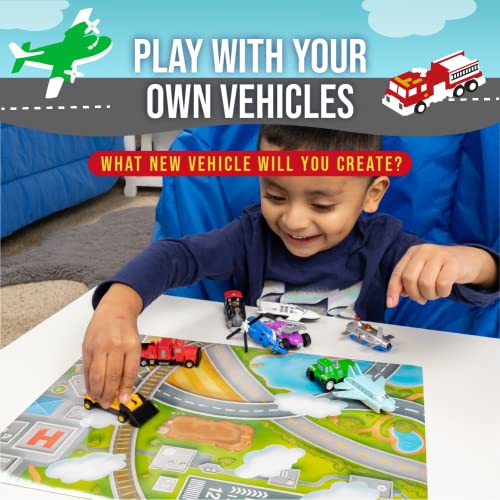 Popular Playthings Micro Mix or Match Vehicles Deluxe Set of 9 Toy Cars Planes and More