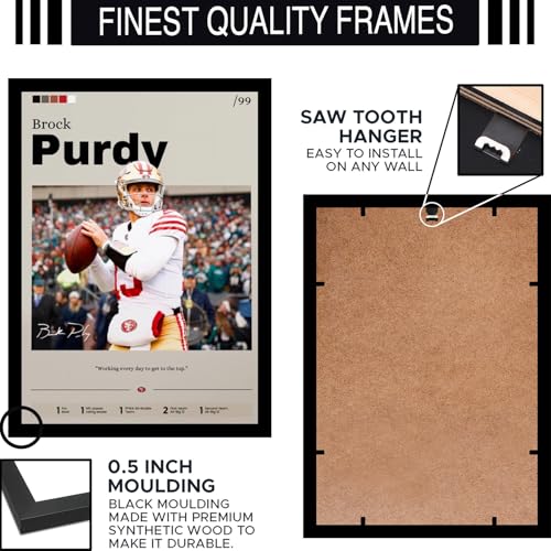 Image of BLINKART Brock Purdy | Nfl Player | Synthetic Wood Photo Framed Wall Hanging Poster Room & Office Bedroom Living Boys And Girl Room Home Wall Hanging | 13x10 Inches