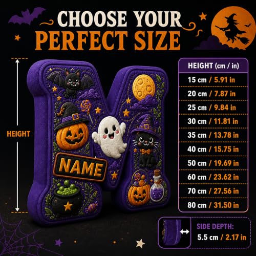 Individuelles Halloween-Buchstabenkissen mit Namensaufdruck – Bild 2