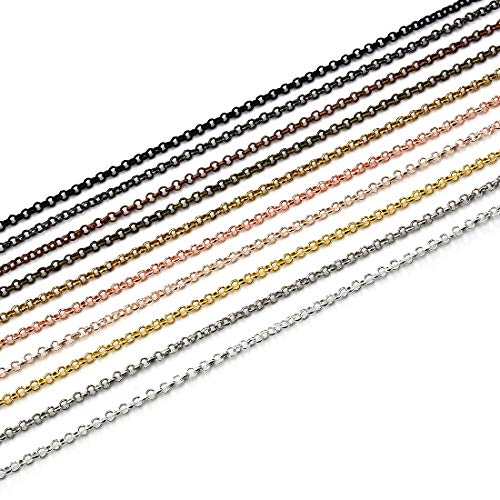 Lanbeide 40 Packs 10 Colors Brass Necklace Chains 21 Inch Link Cable Chain Necklace With Lobster Clasps Bulk For Jewelry Making #TOP1