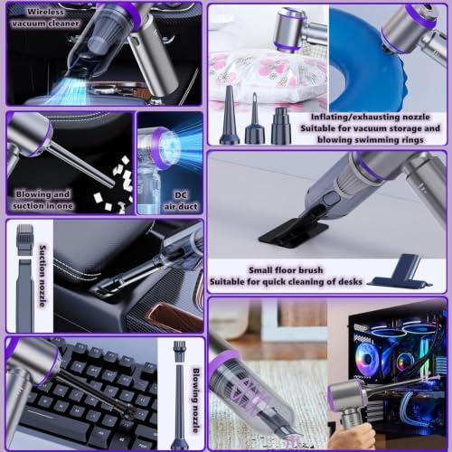 Image of Vacuum Cleaner for Home Use | Car Use | 4 in 1 Cordless Vacuum Cleaner & Blower | Rechargeable 4000mAh | 3 Speed Suction Upto 15000PA | BLDC Motor | Clean Sofa, Curtains, More | 1 Year Warranty