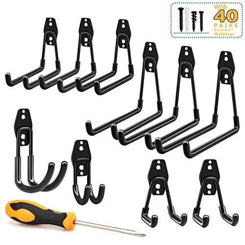 COOWOO Garage Hooks, Garage Organizer Utility Hooks, Heavy Duty Garage Storage for Tools