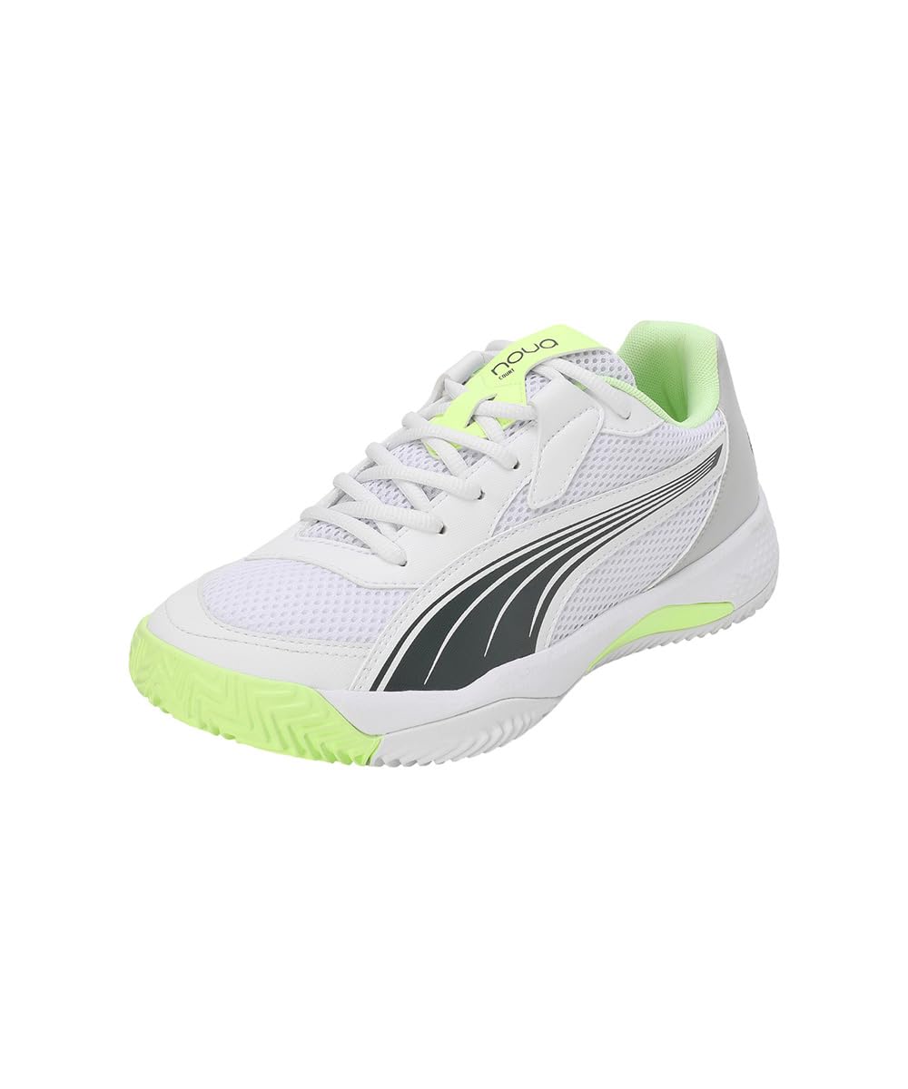 Puma Unisex-Adult NOVA Court White-Luminous Blue-Fizzy Apple-Shadow Gray Padel-Tennis Shoe - 8 UK (10759804) (B0CKJ9RBJX) Amazon Price History, Amazon Price Tracker