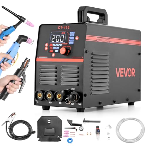 Image of VEVOR 3-in-1 Plasma Cutter Welder Combo - CUT /TIG /MMA, 50A Non-Contact Cutting Machine & 200A TIG Stick Welder, Digital 110 /220V Dual Voltage with 2T /4T /PA /PT Function for Home Repairs Workshops