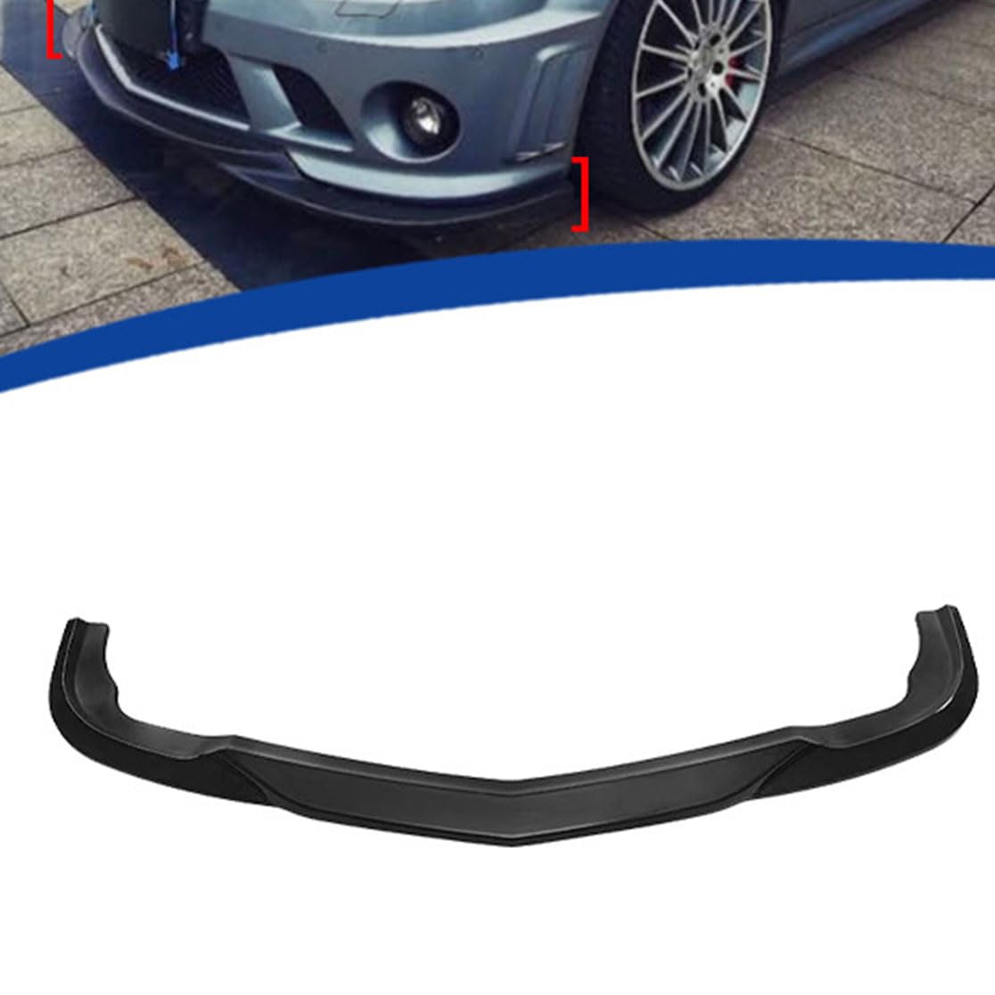 ZXYHBHD Compatible with Mercedes-Benz W204 C63 2009-2011， Front Lip Splitter, Sport Front Bumper Chin Spoiler Kit