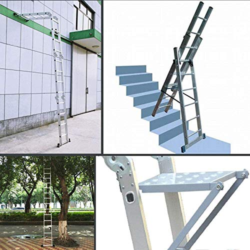 4.7M Retractable Folding Aluminum Telescopic Herringbone Multi-Purpose Home/Library/Engineering Ladder with One Tool Tray 8 4.7M Retractable Folding Aluminum Telescopic Herringbone Multi-Purpose Home/Library/Engineering Ladder with One Tool Tray - Image 8