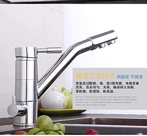 Robinet de cuisine mitigeur évier chrome rotatif à double levier