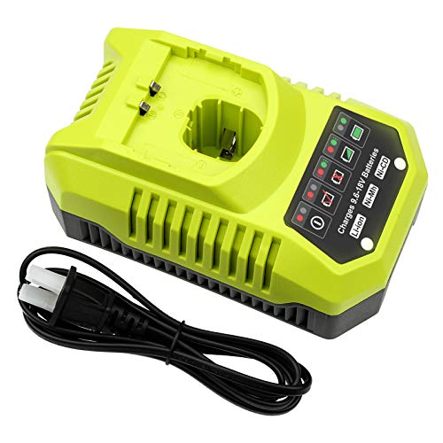 Enermall P117 Charger for Ryobi 18V 14.4V 12V 9.6V Ni-Cd&Ni-Mh Lithium Battery, Compatible with Ryobi 9.6V~18V Batteries P100 P102 P103 P104 P105 P107 P108 P109 P119 P122