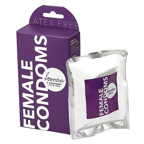 Loovara Preservativi femminili Loovara senza lattice, confezione da 3-3 preservativi, dispositivo medico, ipoallergenici, extra sottili, robusti, più resistenti del lattice, inodori