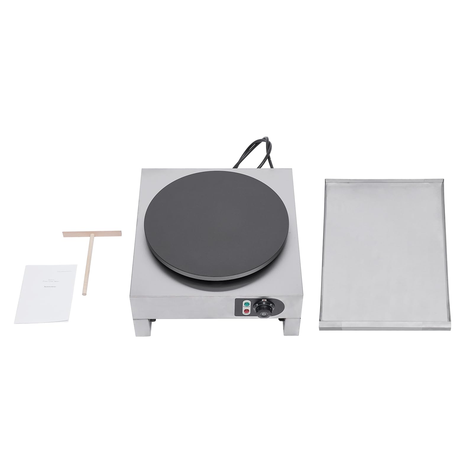 Crepes Maker 3000 W 40 cm 300 °C elettrico con spatola di legno
