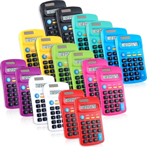 Jeffbaubl 18 Pack Mini Calculators, 8 Digit Display Basic...