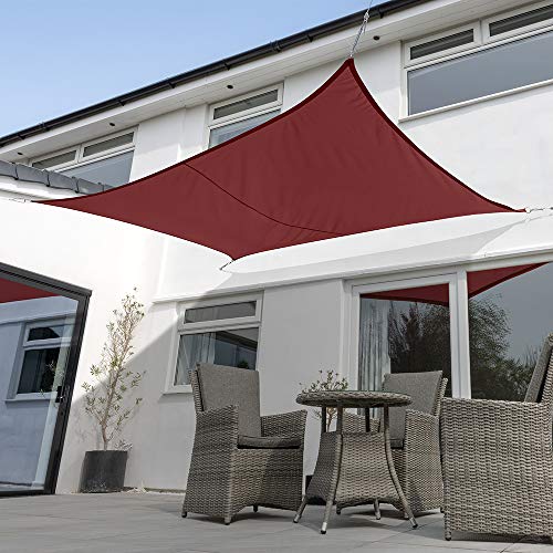 Kookaburra Waterproof Garden Sun Shade Sail Canopy in Wine 98% UV Block (3m x 2m Rectangle)