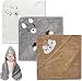 3 St&uuml;cke Kapuzenhandtuch Baby - 80 x 80cm Baby Handtuch Kapuze Niedliches Handt&uuml;cher mit Kapuze Kapuzenhandtuch Babys Weich & Super Saugf&auml;hig f&uuml;r Babys Neugeborene Kinds Handt&uuml;cher (Wei&szlig;, Braun, Grau)