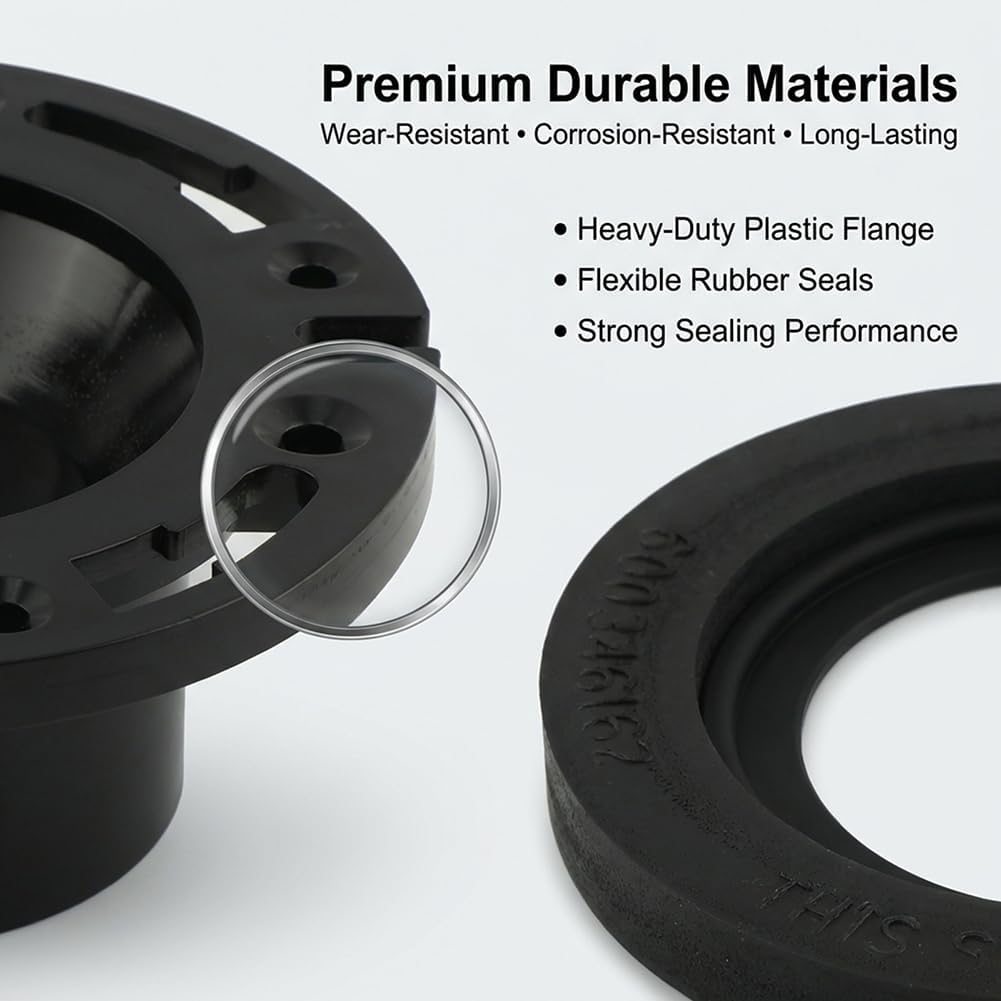 RV Toilet Seal and 3" Socket Floor Flange for Dometic 300 310 320, Replacement Parts Set Including 385345892 Flange, 385311658 Flush Ball Seal, 385311652 Base Seal, 5-in-1 Repair Solution