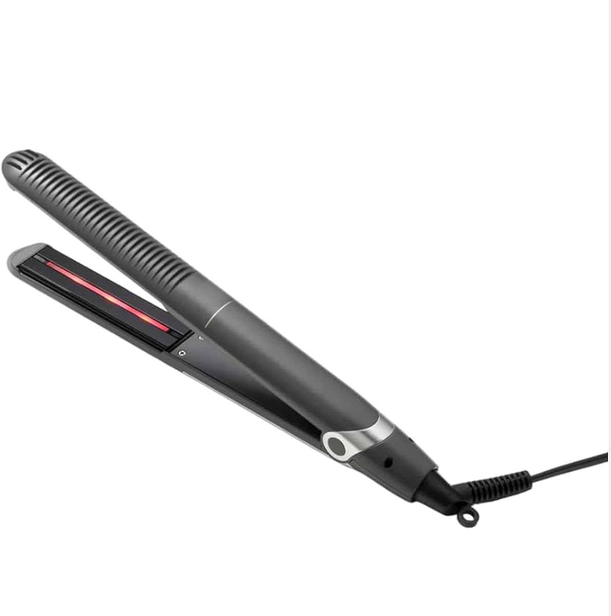 YA-MAN Spa Styler Straight+Wave Plancha de pelo y rizador 2 en 1 - Tecnología japonesa avanzada, doble voltaje, placas de turmalina de titanio con terapia de luz roja, 5 ajustes (gris pizarra)