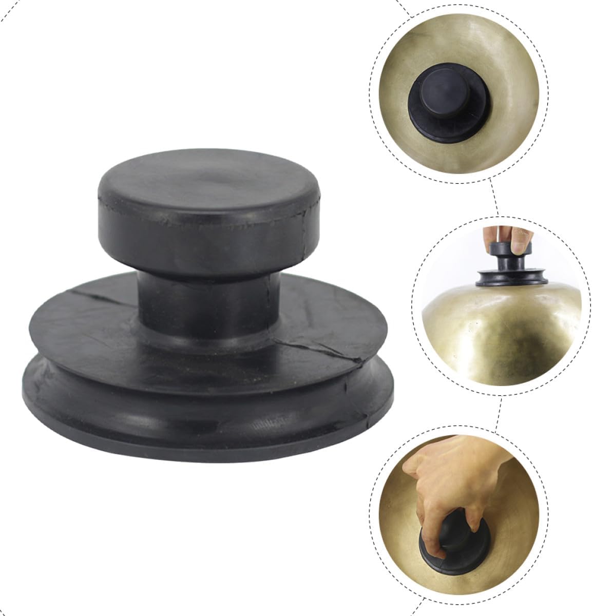 3pcs Premium Lifting Handle for Sound Bowl Strong Suction Tool for Meditation Relaxation Black Suction Cup Supports Protects against Scratches for Singing Bowl Accessories