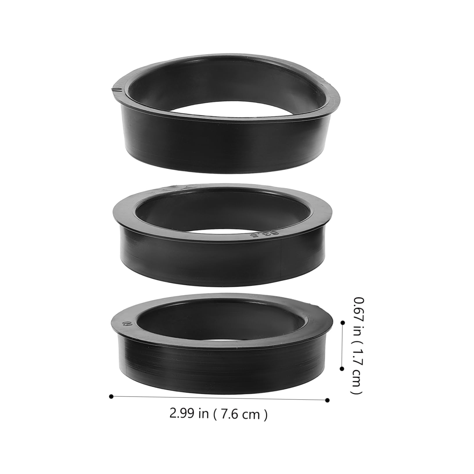 Zerodeko 3 Pezzi Anelli Adattatori in Gomma per Filtro Aria Conico 76mm 3 Pollici Migliorano Prestazioni ed Efficienza Auto