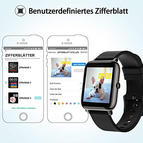 Popglory Smartwatch, fitnesstracker met bloeddrukmeting, fitnesshorloge met hartslagmeter, slaapmonitor, IP67 waterdicht… - Image 5